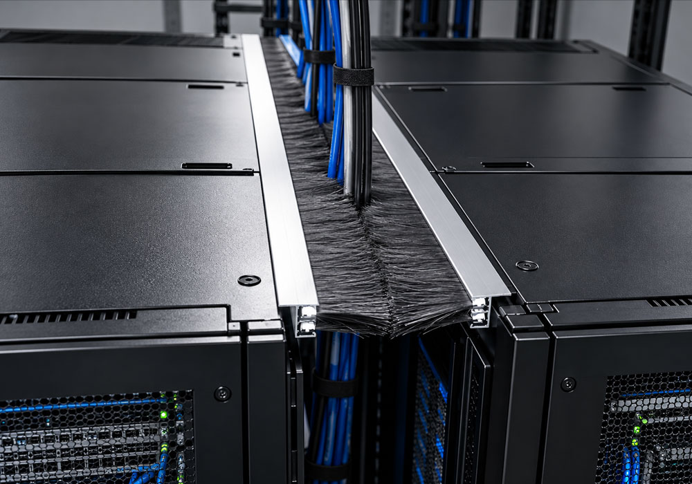 Flex-Guard Top-of-Rack cable pass through Brush Seal