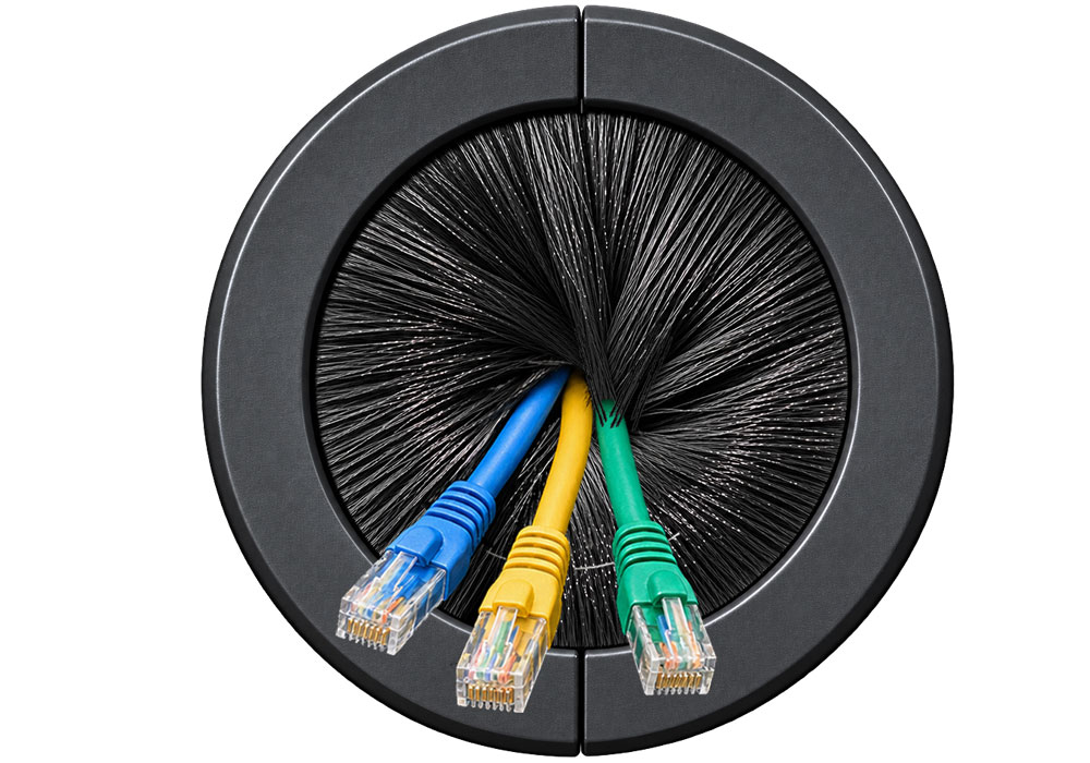 Flex-Guard raised-floor brush grommet seals