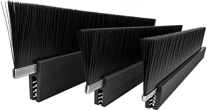 Flex-Guard snap-on brush seal mounting systems for server rack cable management